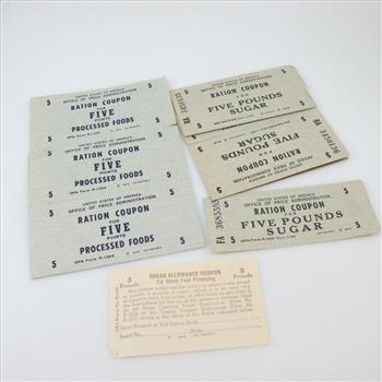 WWII US Sugar And Processed Foods Ration Points, 20+ Pieces