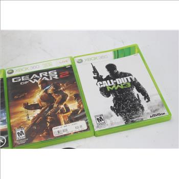 Xbox 360 Wireless Controllers, Chatpad Keypad And Video Games, 7 Pieces