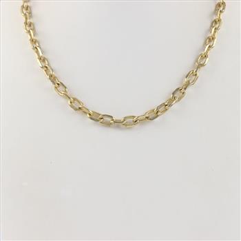 Yellow Metal Cable Chain Fashion Necklace