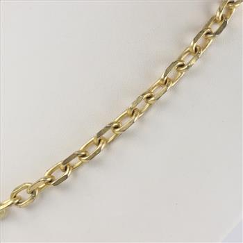 Yellow Metal Cable Chain Fashion Necklace