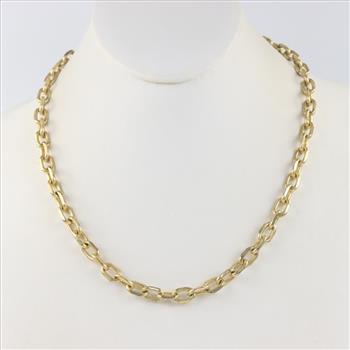 Yellow Metal Cable Chain Fashion Necklace