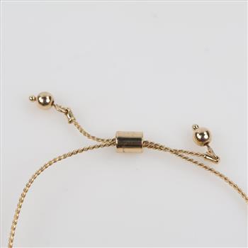 Yellow Metal Pineapple Charm Fashion Slider Bracelet