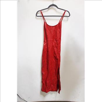 Zara Red Leather Dress And Gildan Tshirt, Size: S And L, 2 Pieces