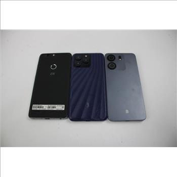 Zte, Blu, Cell Phone Lot, 3 Pieces, Sold For Parts