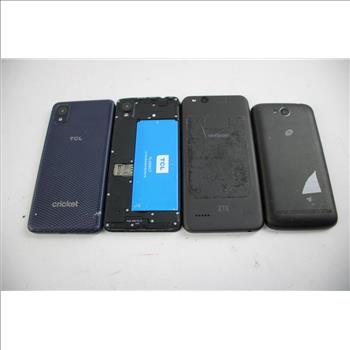 ZTE Cell Phone Lot, 4 Pieces, Sold For Parts