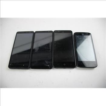 ZTE Cell Phone Lot, 4 Pieces, Sold For Parts