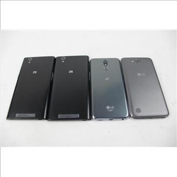 Zte, LG Cell Phone Lot, 4 Pieces, Sold For Parts