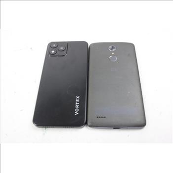 Zte, Vortex Cell Phone Lot, 2 Pieces, Sold For Parts