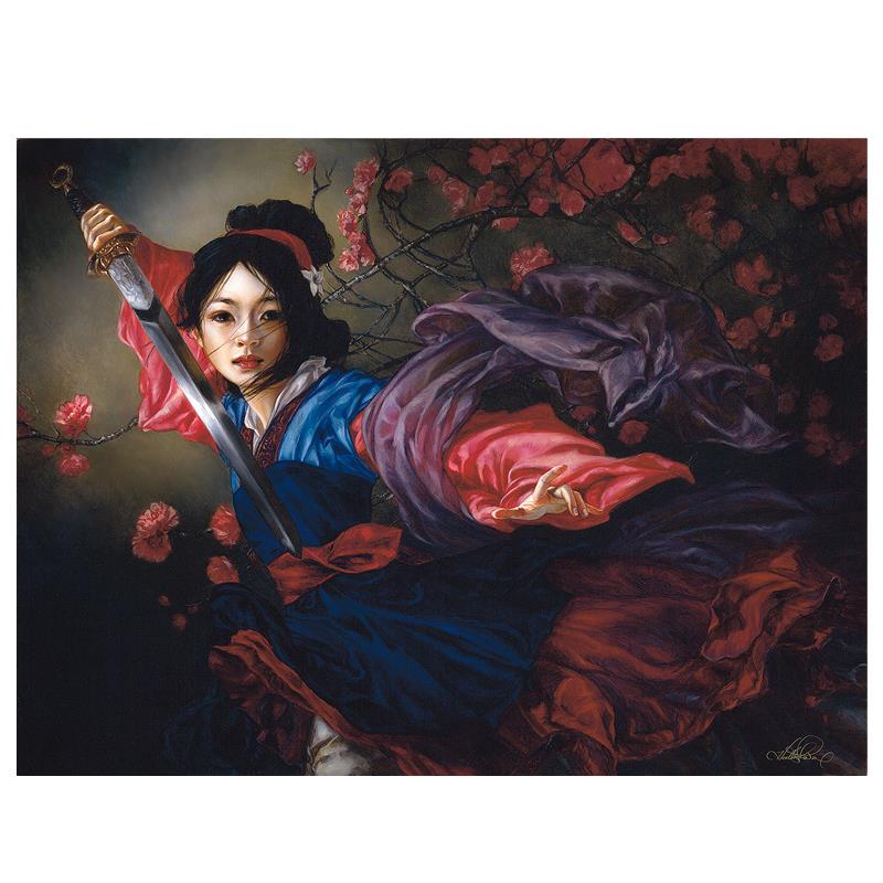 disney the elegant warrior embellished limited edition on canvas