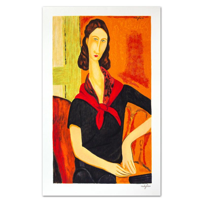D'apres Amedeo Modigliani RITRATTO FEMMINILE foto-litografia su carta
