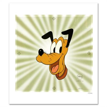 Disney! Completely Sold Out LTD ED Sericel titled Heres Pluto with Official Disney Seal & Certificate of Authenticity! List $500