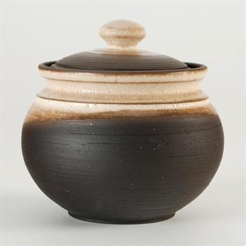 Eugenijus Tamosiunas. Hand Made Ceramic Jar with Lid, Hand Signed by the Artist.