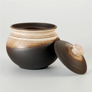 Eugenijus Tamosiunas. Hand Made Ceramic Jar with Lid, Hand Signed by the Artist.