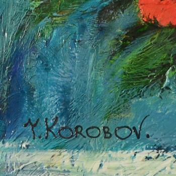 Yana Korobov, Original Acrylic Painting on Canvas, Hand Signed with Letter Authenticity.