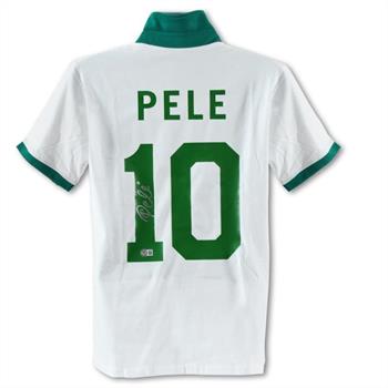 Cosmos Soccer Jersey Autographed by Legendary Footballer, Pele with Certificate of Authenticity.