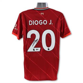 Liverpool F.C. Jersey Autographed by Professional Footballer, Diogo Jota with Certificate of Authenticity.