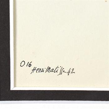 Pierre Henri Matisse (1869-1954), Framed Lithograph, Plate Signed with Letter of Authenticity.