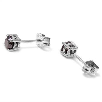 0.33ctw Genuine Black Diamond Stud Earrings Made in 925 Sterling Silver