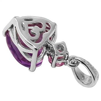 BULK LOT 100 Pieces Created White Sapphire, Amethyst, Synthetic/Created Pink Sapphire Pendant - Brand New