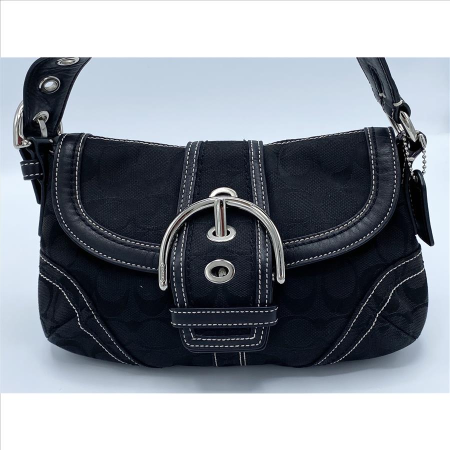 Coach Soho Signature Flap Dual Compartment 10296 Black Canvas