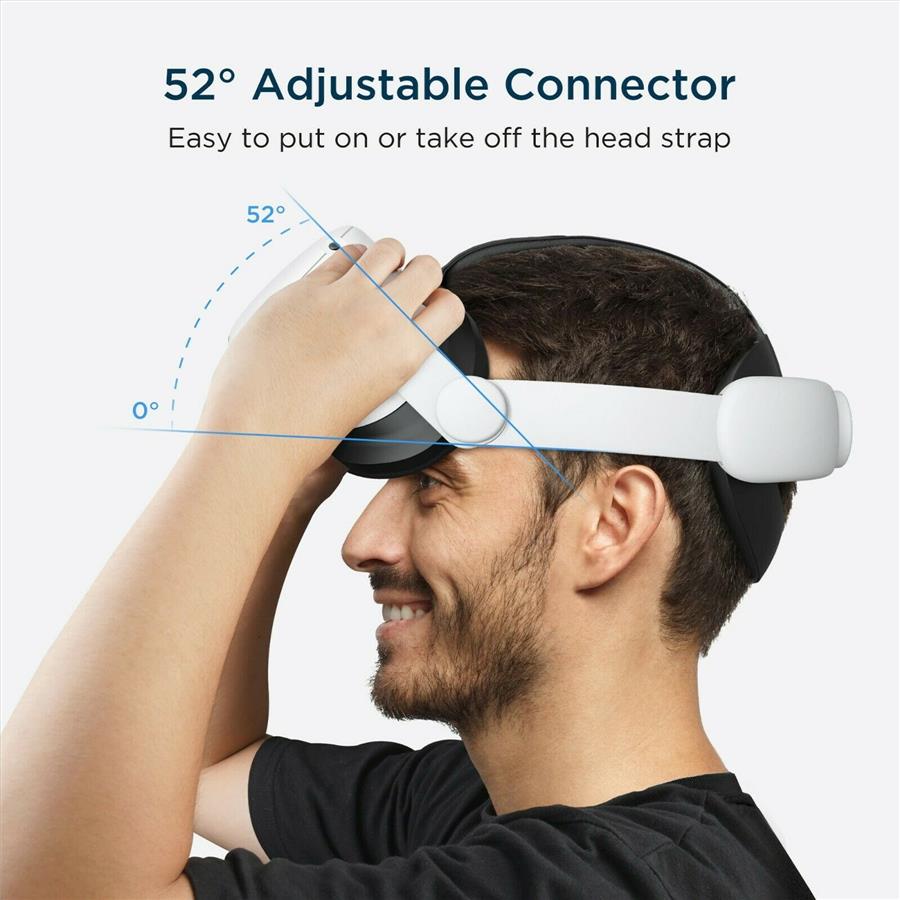 KIWI design For Oculus Quest 2 Elite Adjustable Head Strap Increase