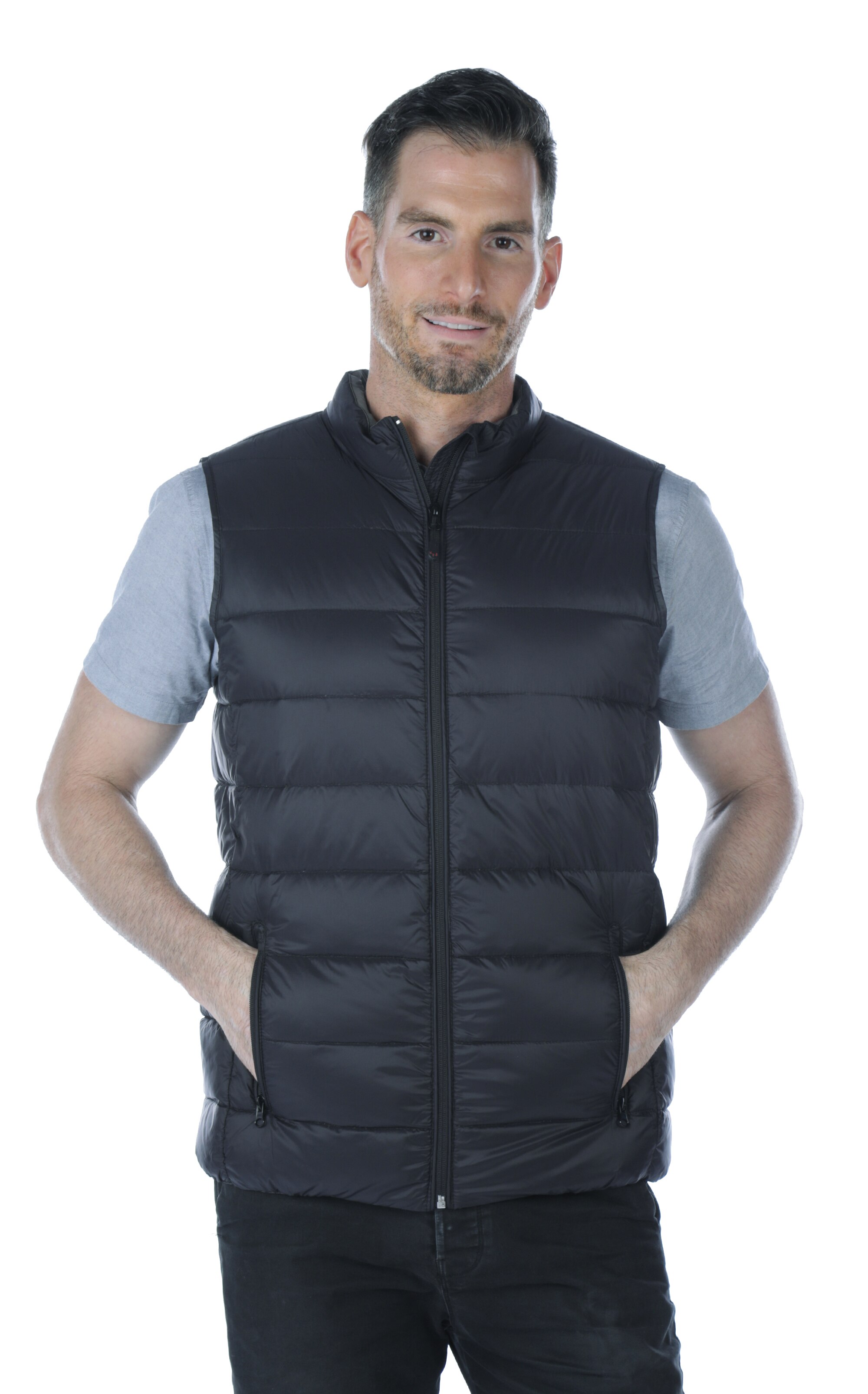 Arctic Expedition Men's Packable Down Vest, Black, Medium, Retail 40