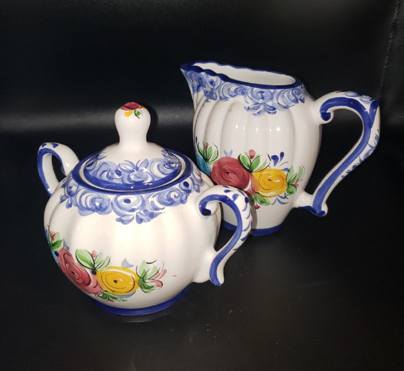 VTG Vestal Ceramic Sugar Bowl and Creamer Set Made in Portugal Property Room