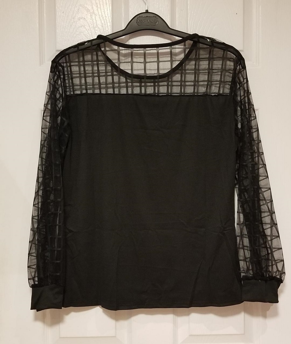 Women's Fashion Two Toned Mesh Long Sleeve Tops Size L Property Room