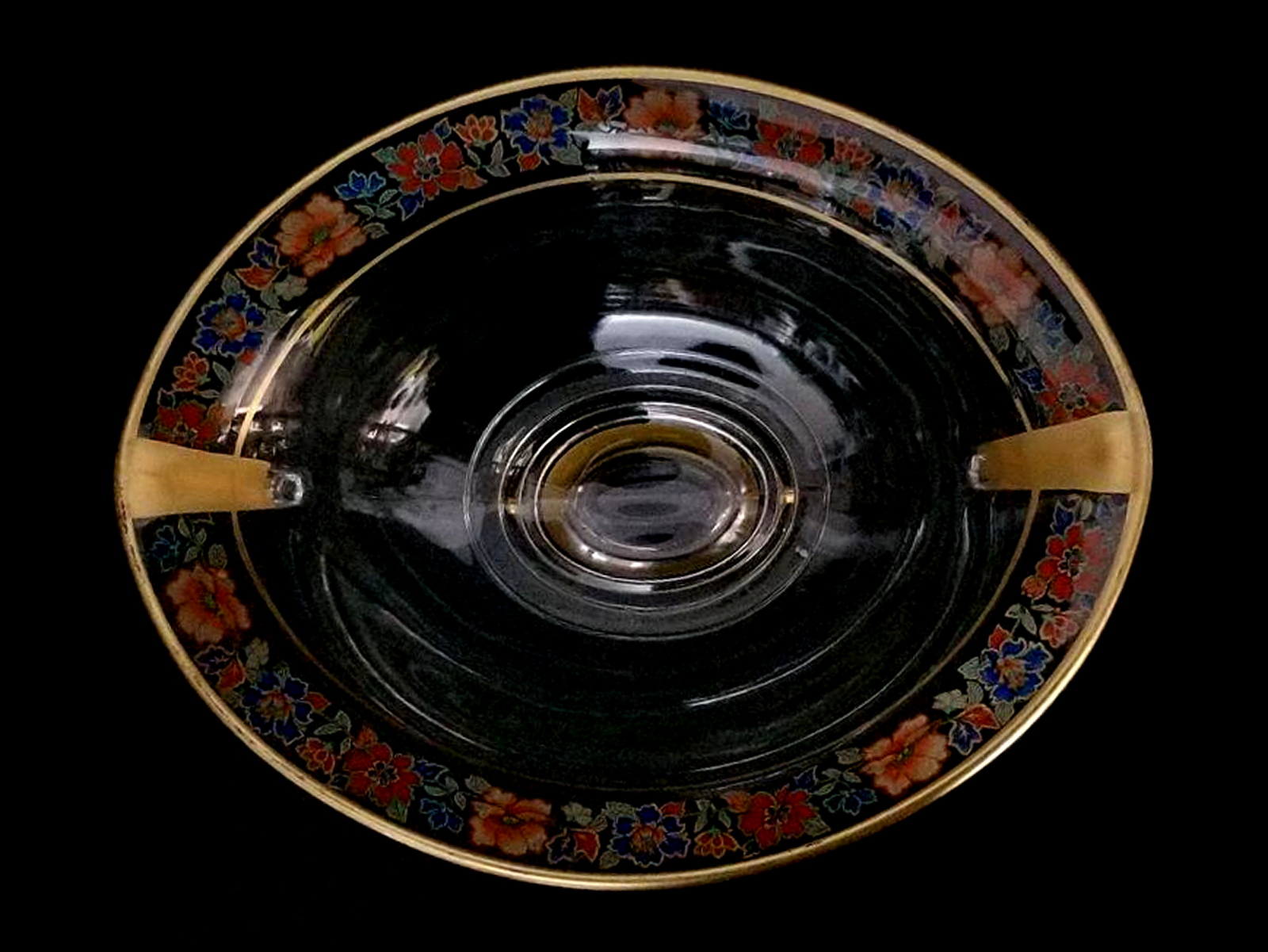 Vintage Crystal Glass Large Oval Bowl Property Room