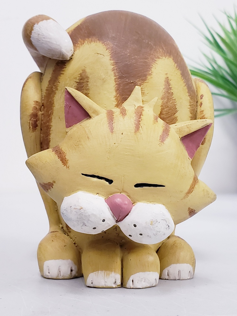 Hand Painted Ceramic Arched Back Pose Orange Tabby Cat Figurine 5" Tall Canada