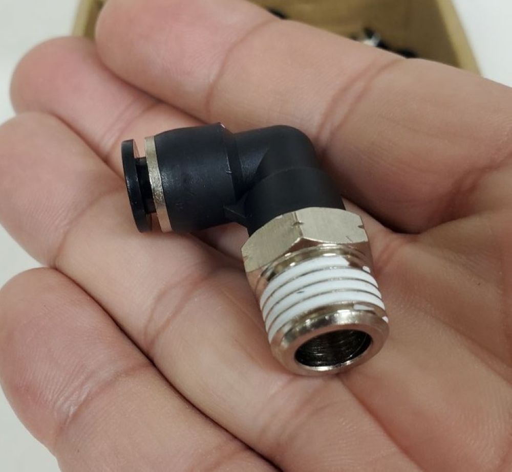 10PC 1/4" Male NPT to 1/4" Push to Connect Elbow Fitting - Accepts 1/4" Air Line