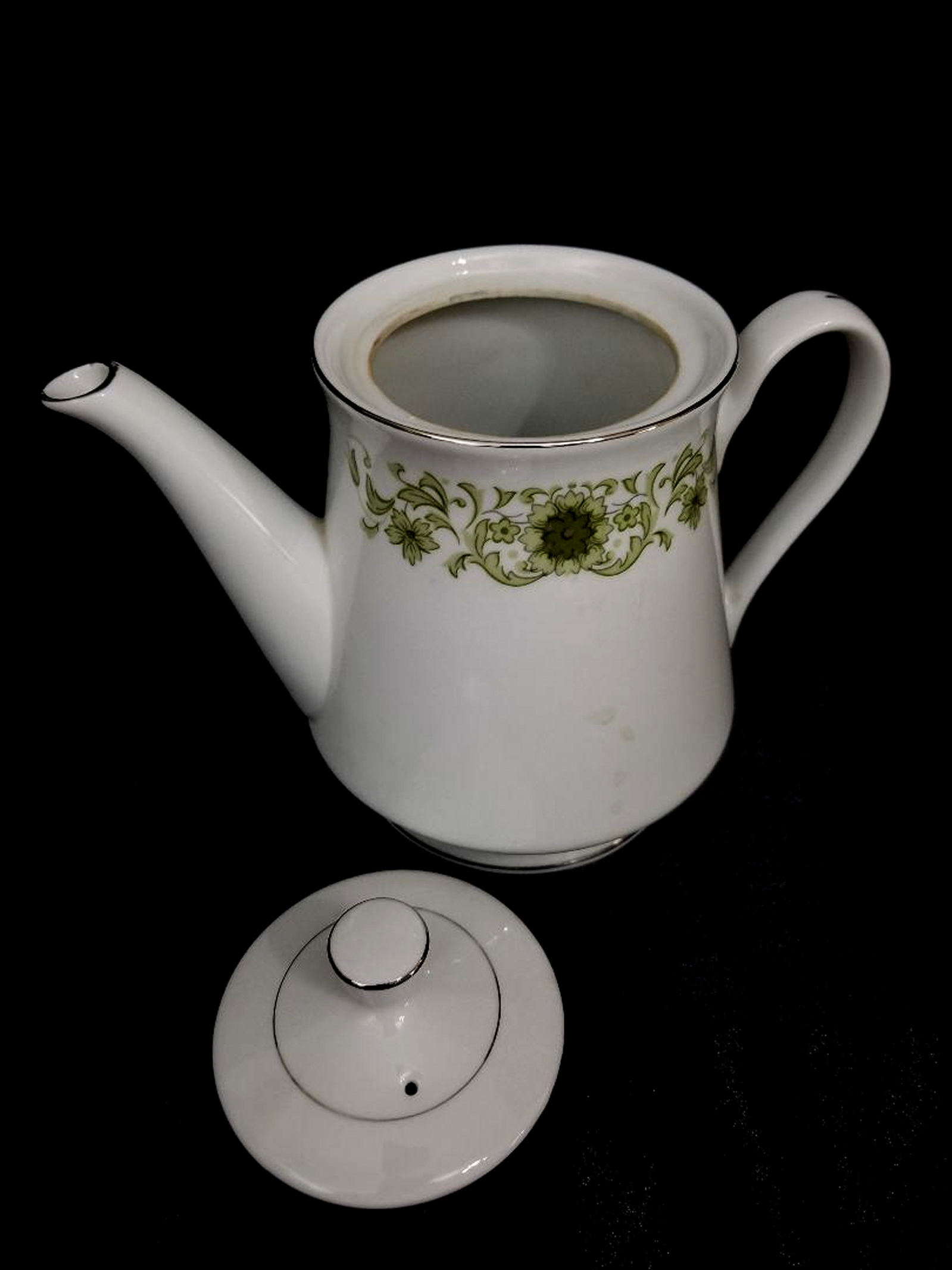 Vintage Original Japan Towne House Greendale Porcelain Tea Kettle