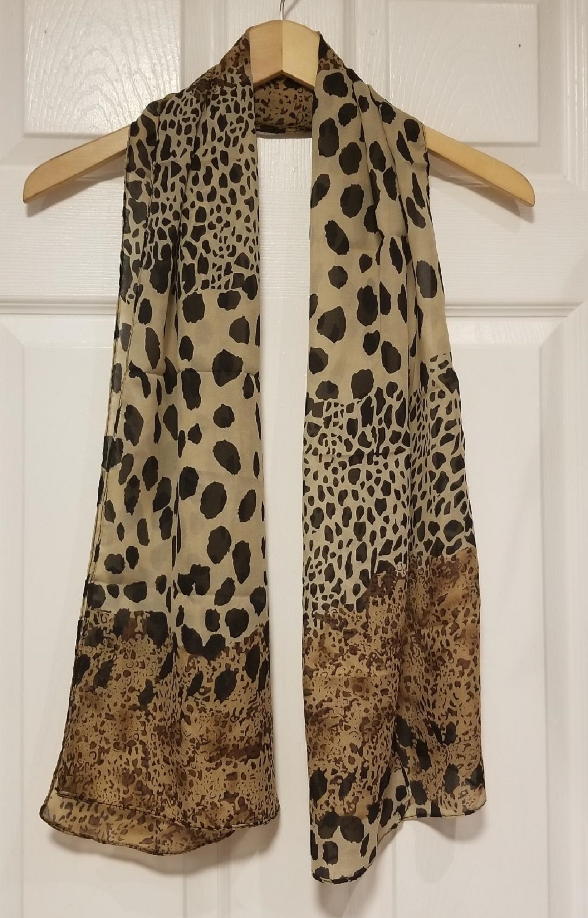 Womens Leopard Print Chiffon Scarf Property Room