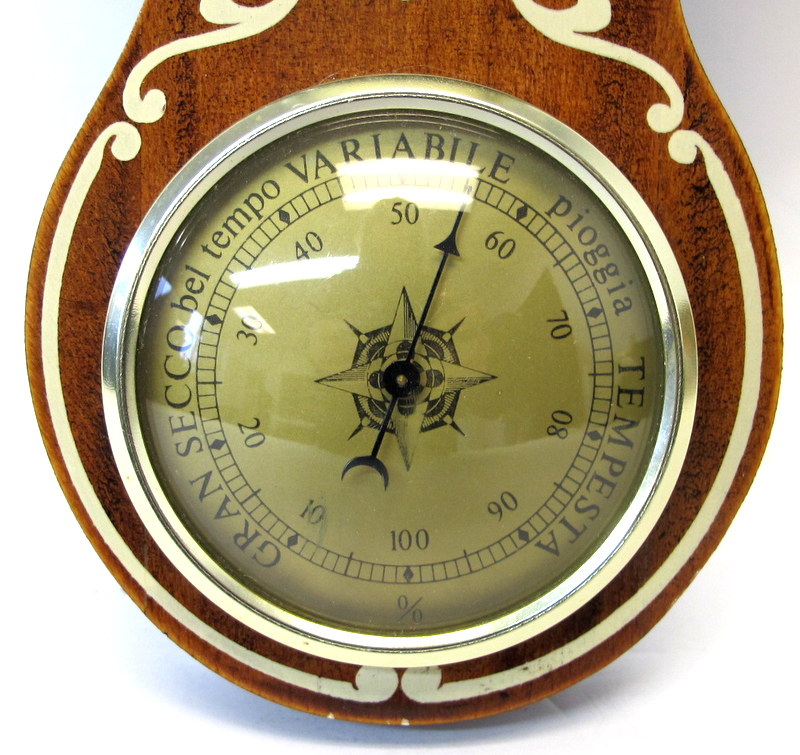 Vintage Large Combination Clock / Barometer / Hygrometer / Thermometer made in Italy Property Room