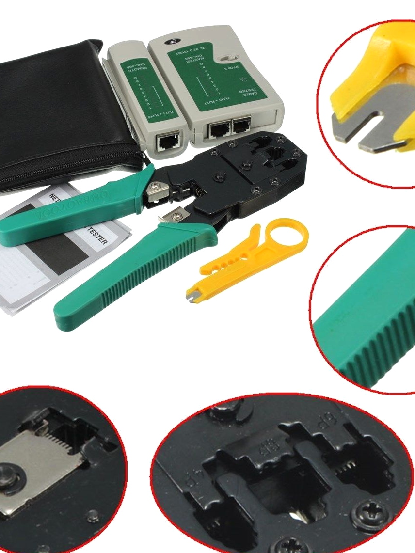 RJ45 RJ11 RJ12 CAT5 LAN Network Cable Tester Crimper Stripper Punch