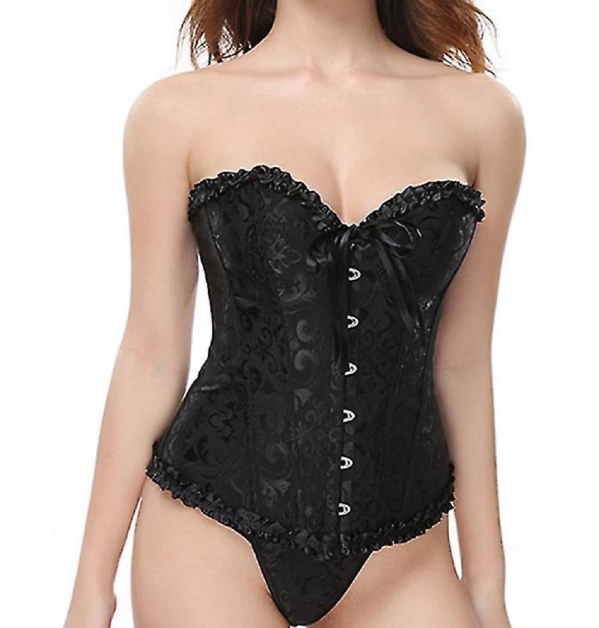 Ladies Black Lace Up Boned Corset Size XS Property Room Ladies Black Lace Up Boned Corset Size XS Property Room
