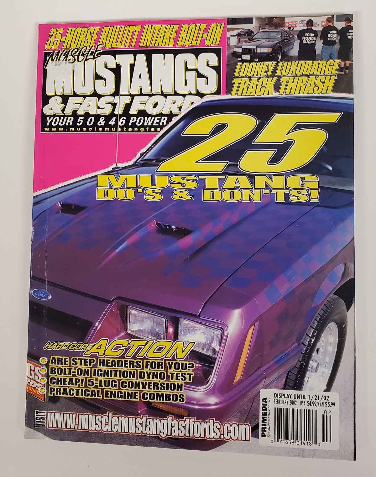Vintage Feb 2002 Muscle Mustangs & Super Fords Magazine