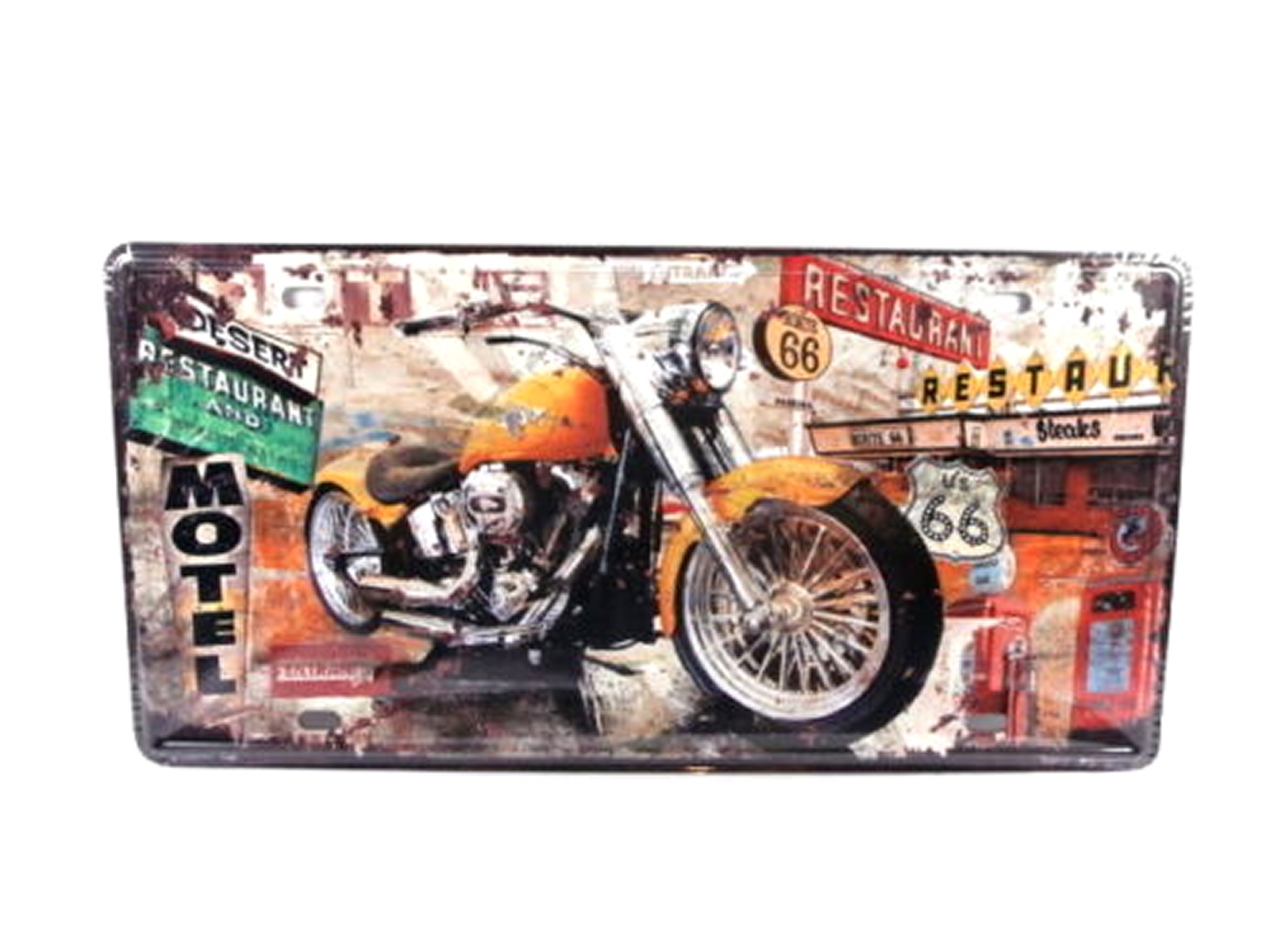 Route 66 Strip Metal License Plate - Standard 6" X 12" Heavy-Duty Rustproof Decorative Plate - View #8
