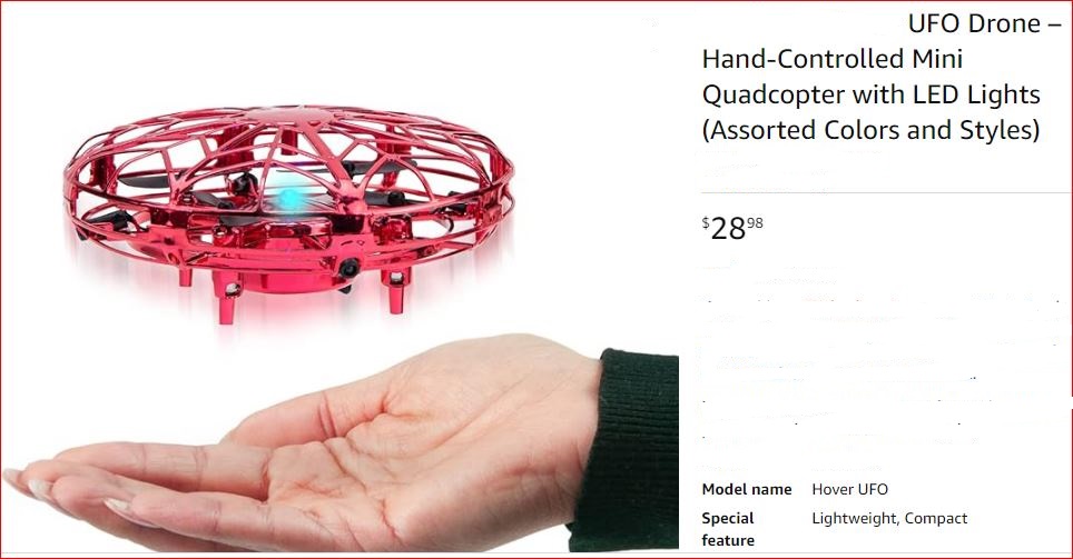 UFO Drone – Hand-Controlled Mini Quadcopter with LED Lights