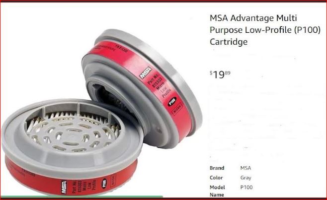 20 Pieces MSA P-100 Low Rider Filter Cartridges