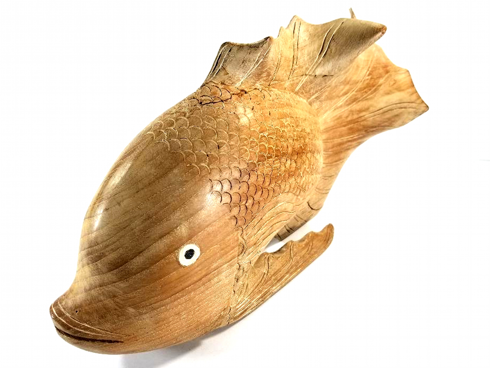 VTG Hand Carved Wooden Folk Art Large Fish | Property Room