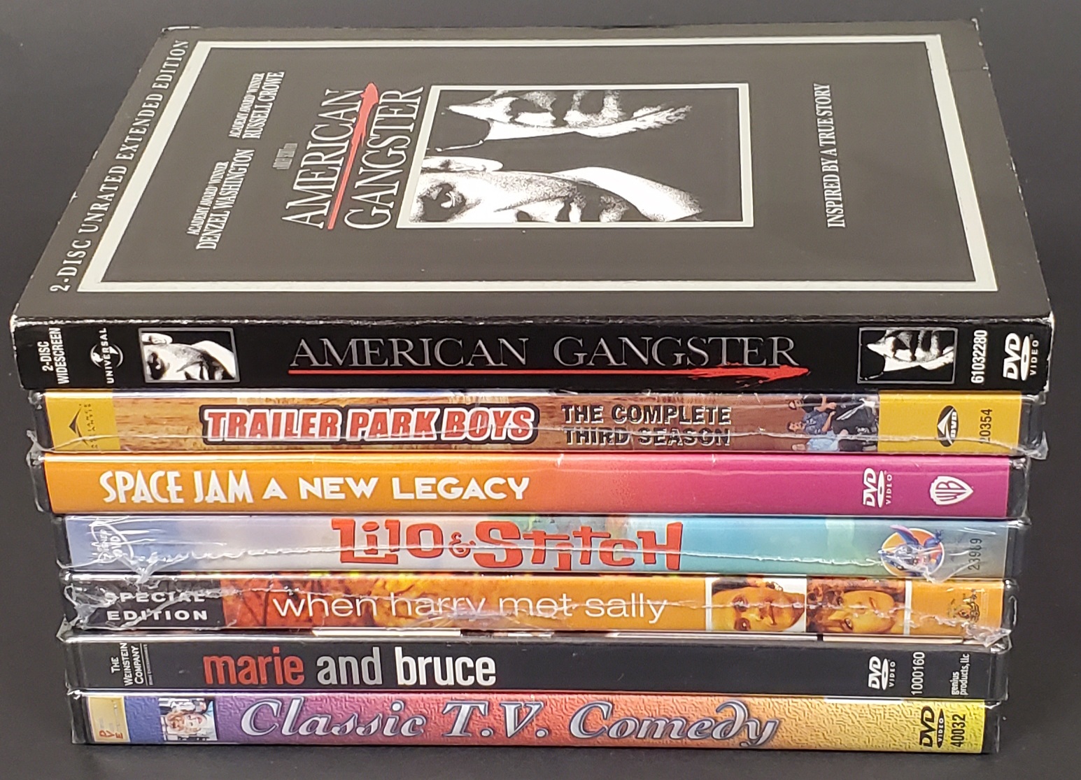 Lot of Mew 7 DVDs including American Gangster, Trailer Park Boys Season 3+