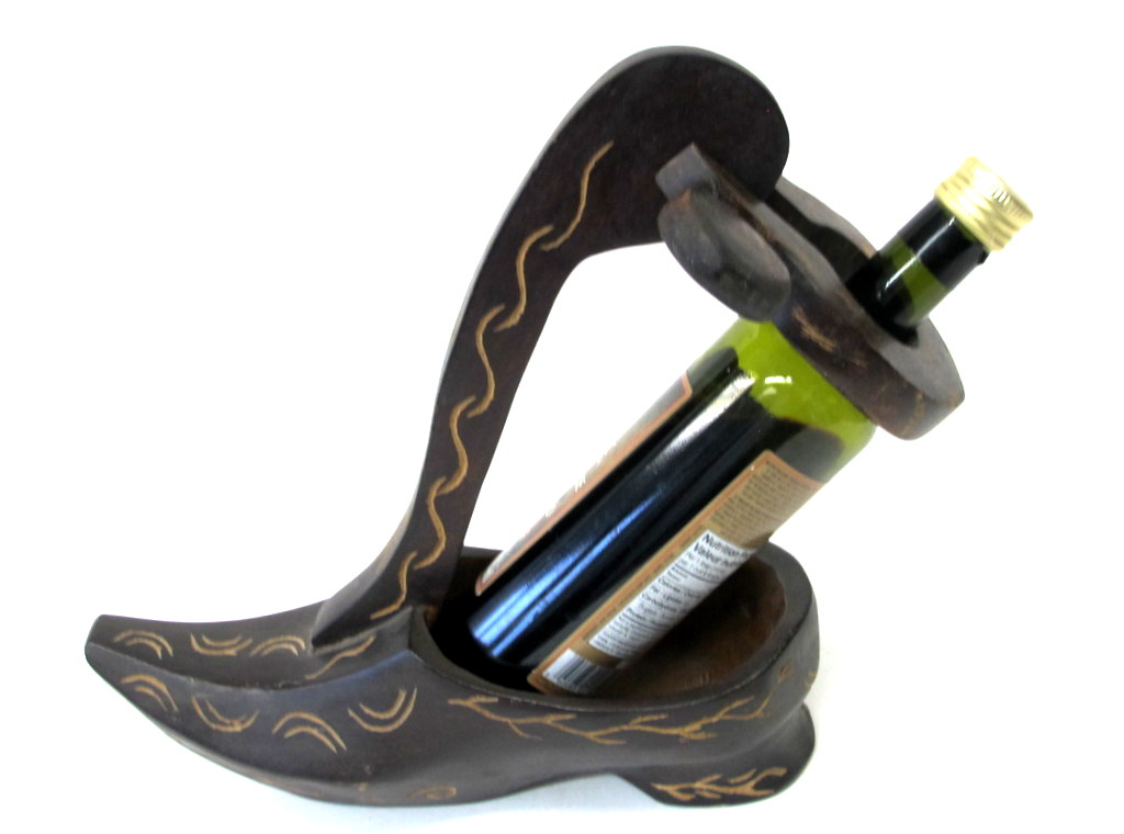 Vintage Wooden Shoe Wine Bottle Holder Property Room