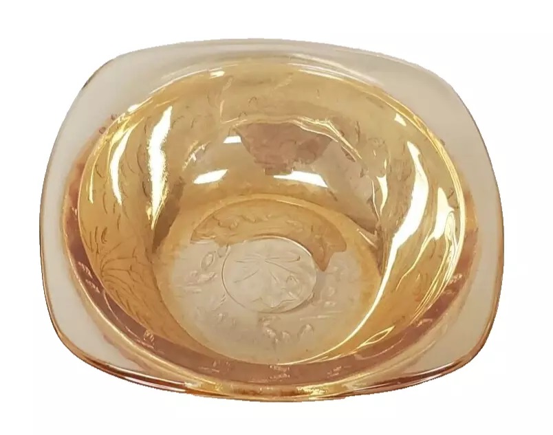 Vintage Glass FLORAGOLD Louisa Marigold Iridescent Small