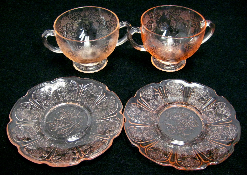 Vintage Pink Depression Glass Dishes Property Room