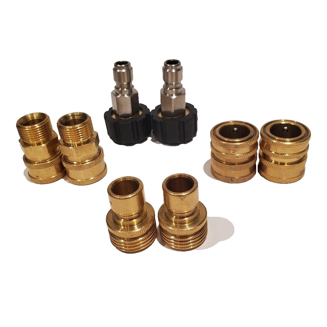 8Pc Pressure Washer Adapter Set Quick Disconnect Brass Kit 3/4" Connect
