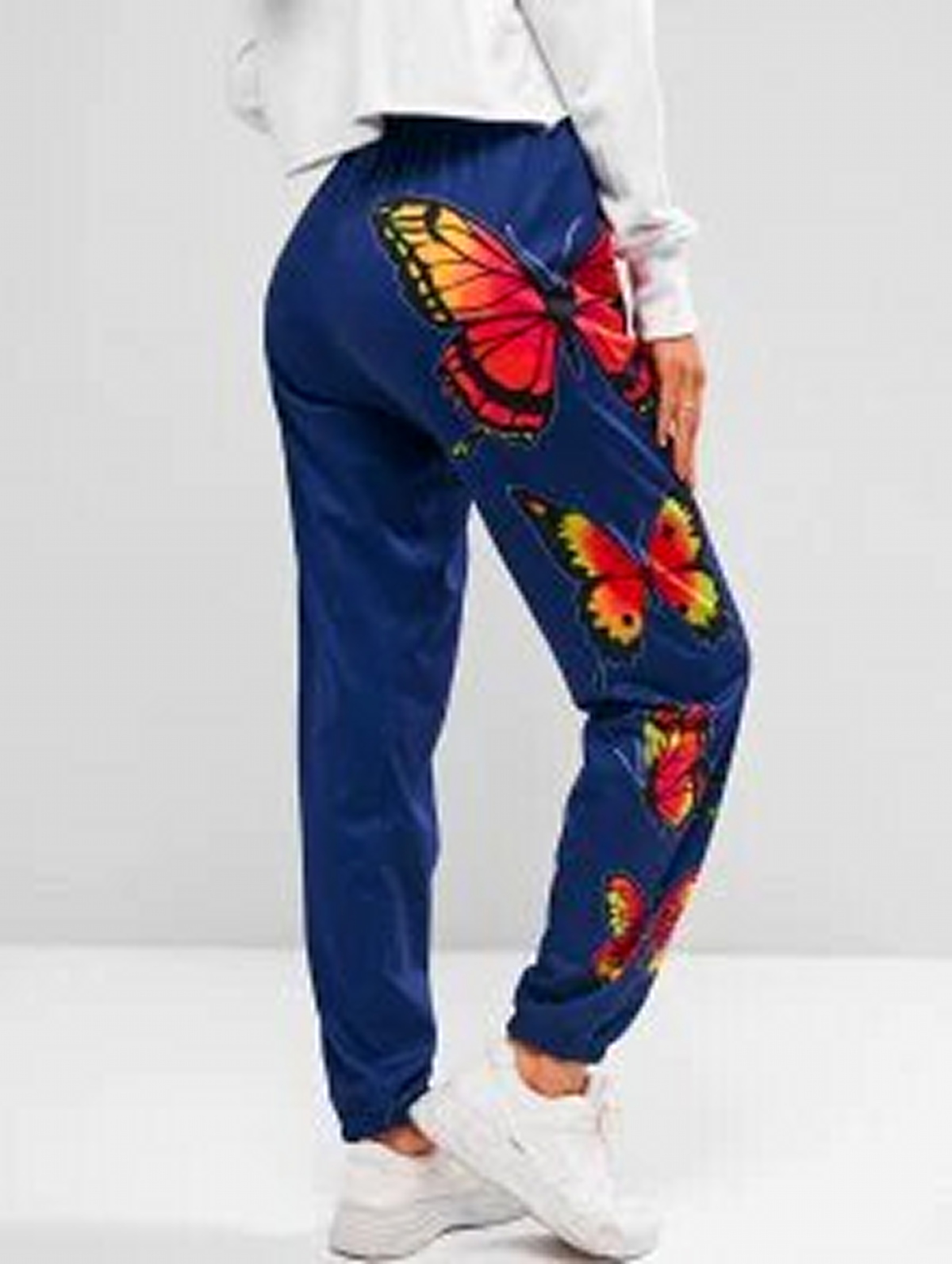 Multicolor Butterfly Print Women's Joggers