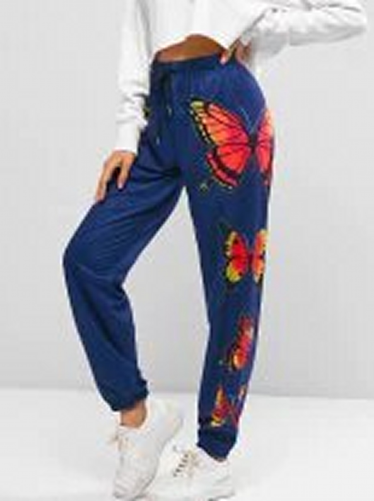 Blue And Pink Butterfly Print Men's Joggers main image 1