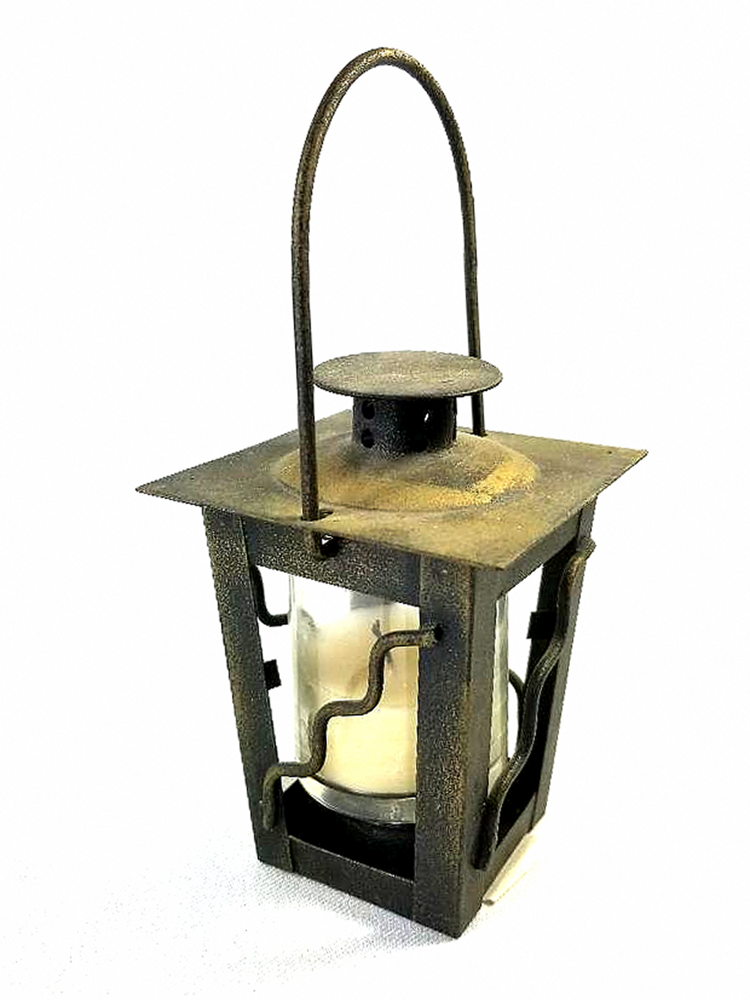Vintage Hanging Brass Candle Holder Lantern Property Room