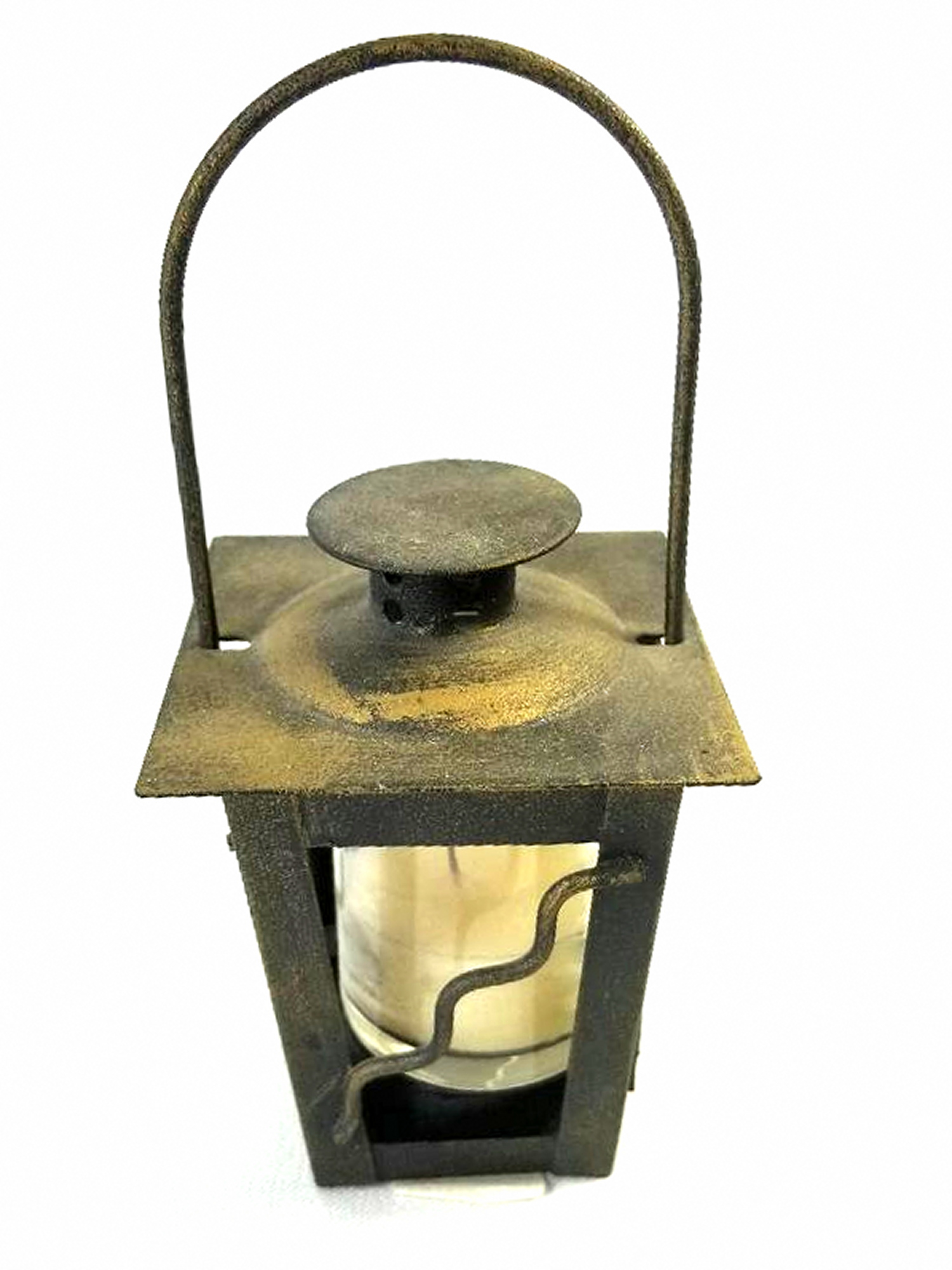 Vintage Hanging Brass Candle Holder Lantern Property Room